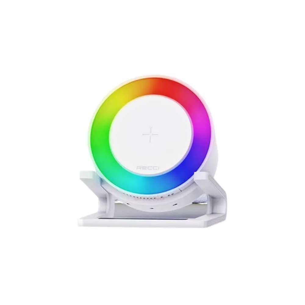 اسپیکر و شارژر وایرلس 4 کاره رچی مدل RECCI Wireless Charger RSK-W28 با توان 15W